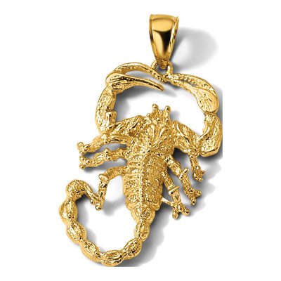 14K Yellow Gold Large Scorpion Pendant – view 6