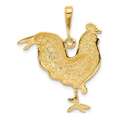 14K Yellow Gold Rooster Pendant – view 4