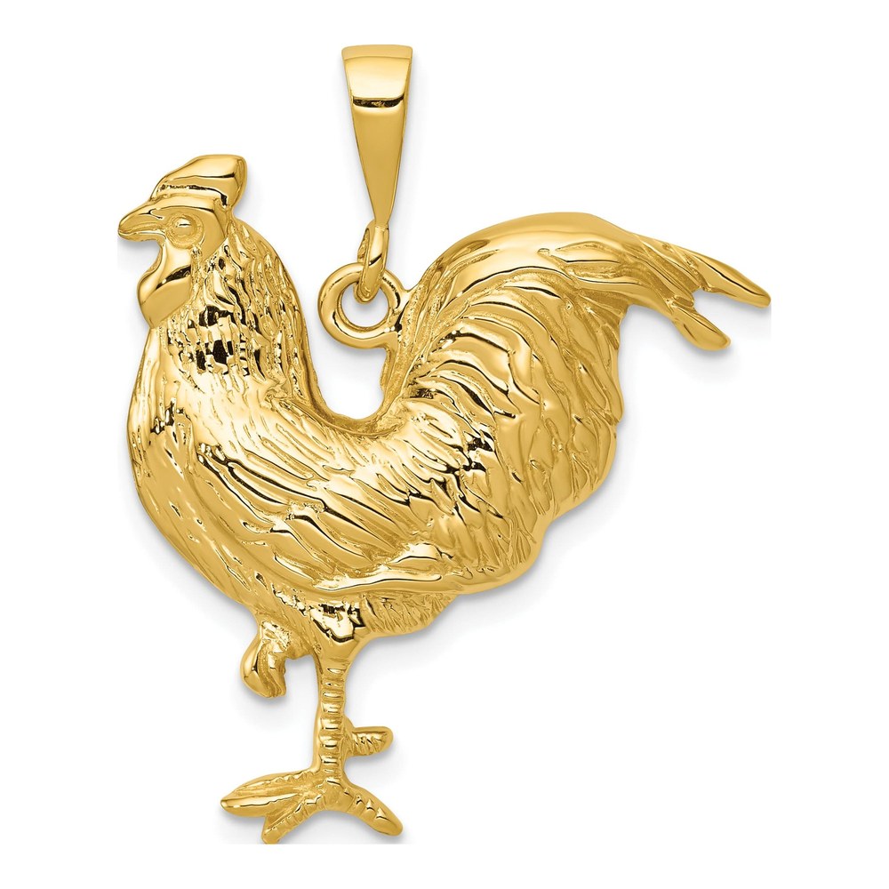14K Yellow Gold Rooster Pendant