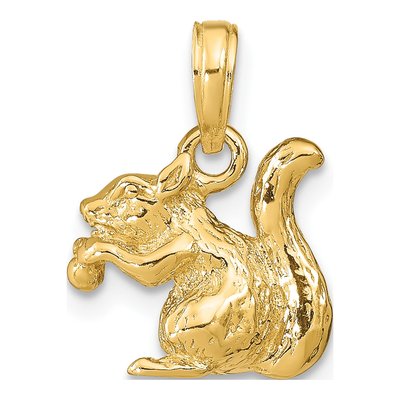 14K Yellow Gold 3-D Squirrel Charm