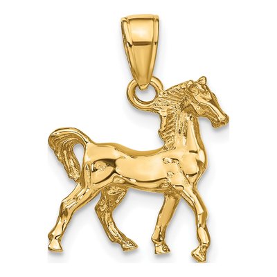 14K Yellow Gold 3-D Horse Pendant – view 4