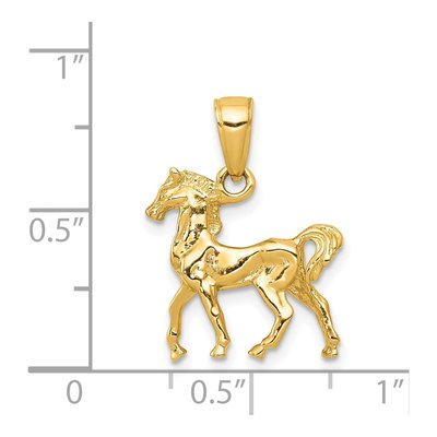 14K Yellow Gold 3-D Horse Pendant – view 5