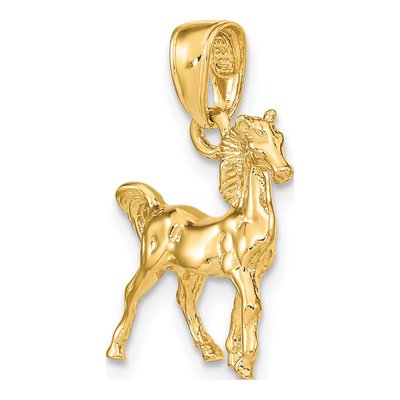 14K Yellow Gold 3-D Horse Pendant – view 6
