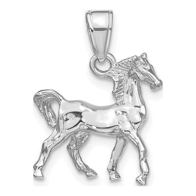 14K White Gold 3-D Horse Pendant – view 4