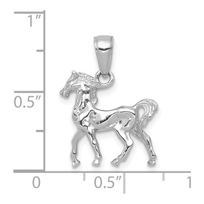 14K White Gold 3-D Horse Pendant – view 5