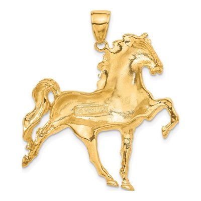 14K Yellow Gold Large Open-Back Horse Pendant – view 4