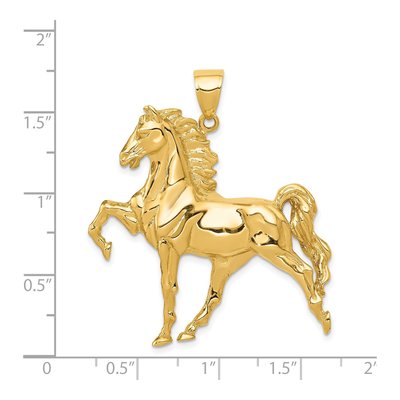14K Yellow Gold Large Open-Back Horse Pendant – view 5