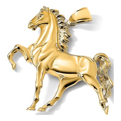 14K Yellow Gold Large Open-Back Horse Pendant – view 6