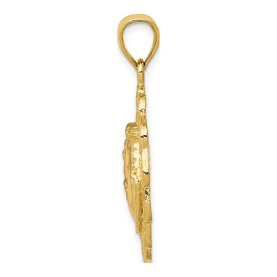 14K Yellow Gold Horse Head Horseshoe Pendant – view 3