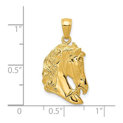 14K Yellow Gold Horse Head Pendant – view 5