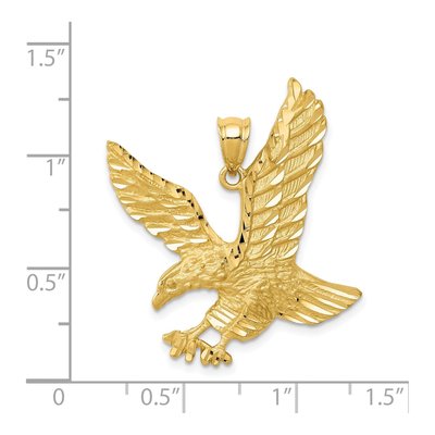 14K Yellow Gold Diamond-Cut Eagle Pendant – view 4