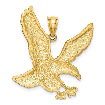14K Yellow Gold Diamond-Cut Eagle Pendant – view 5