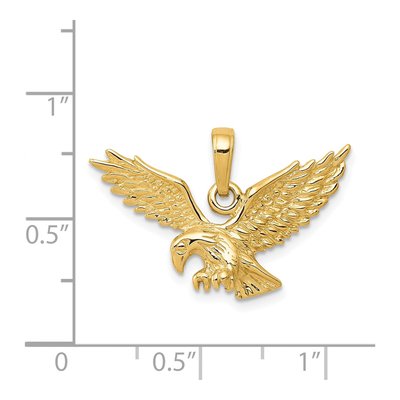 14K Yellow Gold Textured Eagle Pendant – view 5