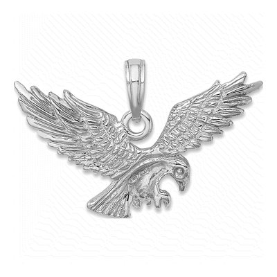 14K White Gold Eagle Landing Pendant – view 4