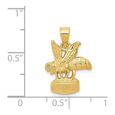 14K Yellow Gold Bee on Honey Jar Pendant – view 5