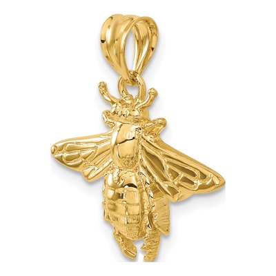 14K Yellow Gold Bee Pendant – view 6