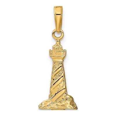 14K Yellow Gold 3D St Augustine Lighthouse Pendant – view 4