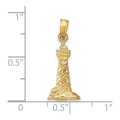 14K Yellow Gold 3D St Augustine Lighthouse Pendant – view 5