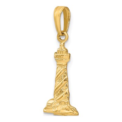 14K Yellow Gold 3D St Augustine Lighthouse Pendant – view 6