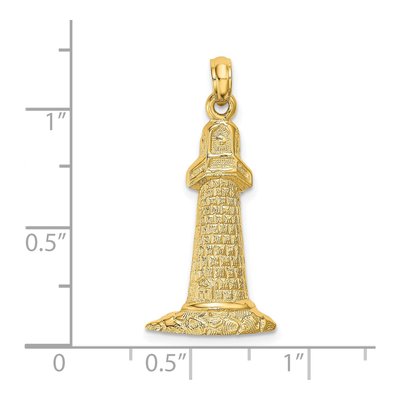 14K Yellow Gold Lighthouse Pendant – view 4