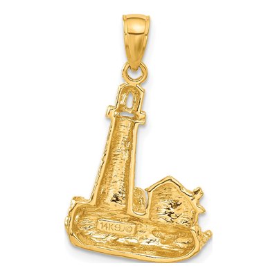 14K Yellow Gold Lighthouse Pendant – view 4