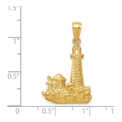 14K Yellow Gold Lighthouse Pendant – view 5