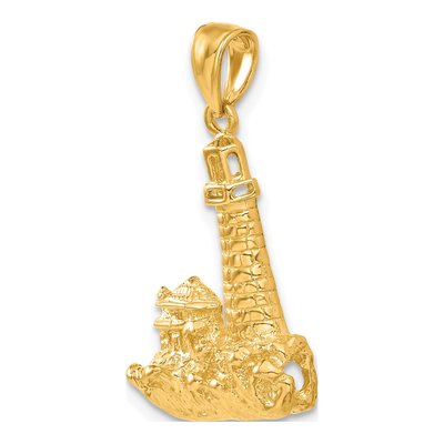 14K Yellow Gold Lighthouse Pendant – view 6