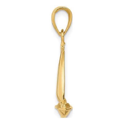 14K Yellow Gold Sailboat Pendant – view 3
