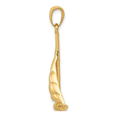 14K Yellow Gold Sailboat Pendant – view 3