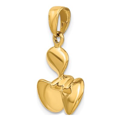 14K Yellow Gold 3-D Propeller Pendant – view 5