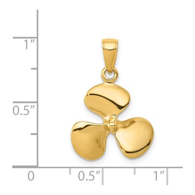 14K Yellow Gold 3-D Propeller Pendant – view 6