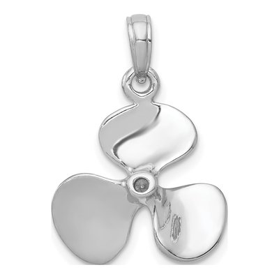 14K White Gold 3-D Propeller Pendant – view 4