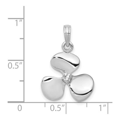 14K White Gold 3-D Propeller Pendant – view 6