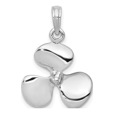 14K White Gold 3-D Propeller Pendant