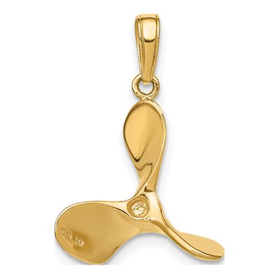 14K Yellow Gold 3-D Propeller Pendant – view 4