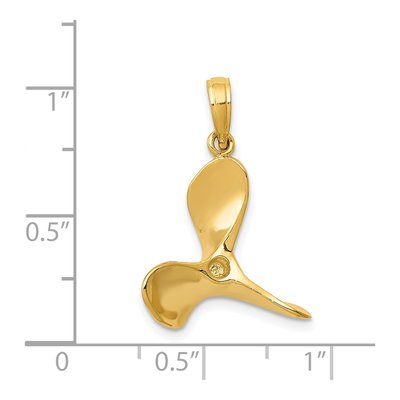 14K Yellow Gold 3-D Propeller Pendant – view 5