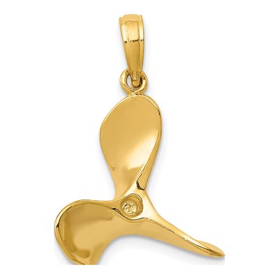 14K Yellow Gold 3-D Propeller Pendant