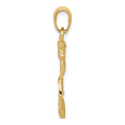 14K Yellow Gold Anchor Pendant – view 3