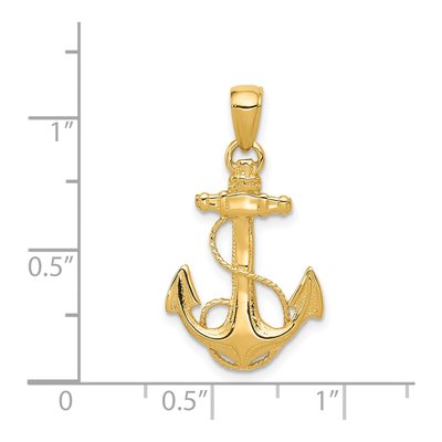 14K Yellow Gold Anchor Pendant – view 5