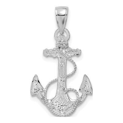 14K White Gold Anchor Pendant – view 4