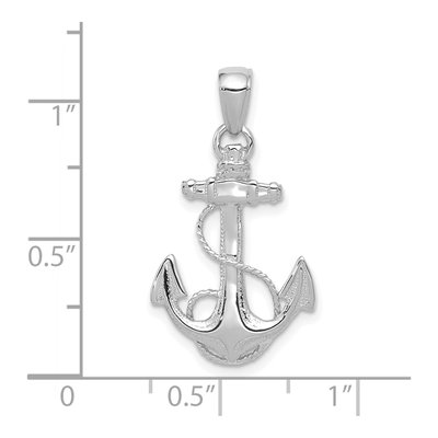 14K White Gold Anchor Pendant – view 5