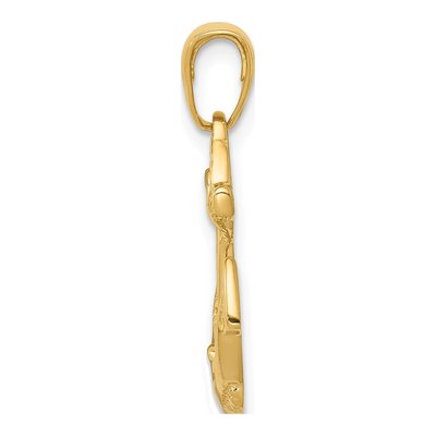 14K Yellow Gold Anchor Pendant – view 3