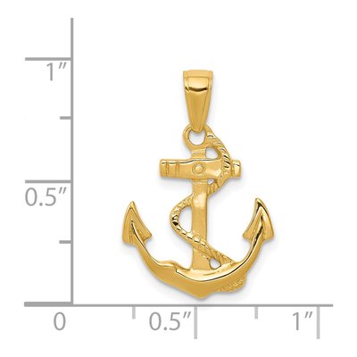 14K Yellow Gold Anchor Pendant – view 5