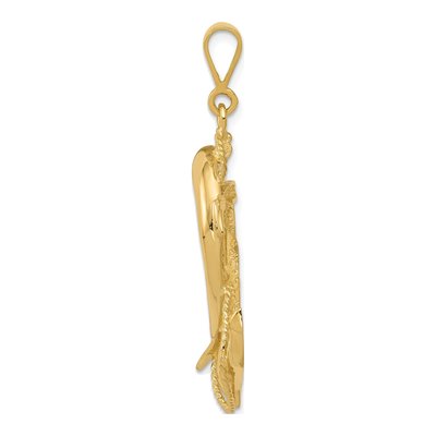 14K Yellow Gold Anchor & Dolphin Pendant – view 3