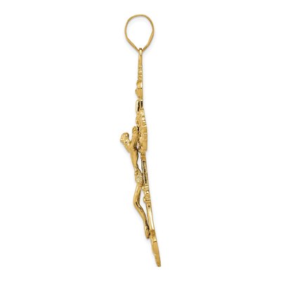 14K Yellow Gold Fleur de Lis Crucifix Pendant – view 3