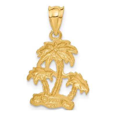 14K Yellow Gold Palm Trees Pendant – view 4