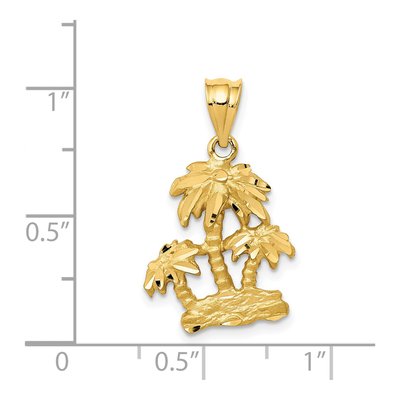 14K Yellow Gold Palm Trees Pendant – view 5