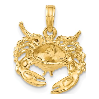 14K Yellow Gold Crab Pendant – view 4