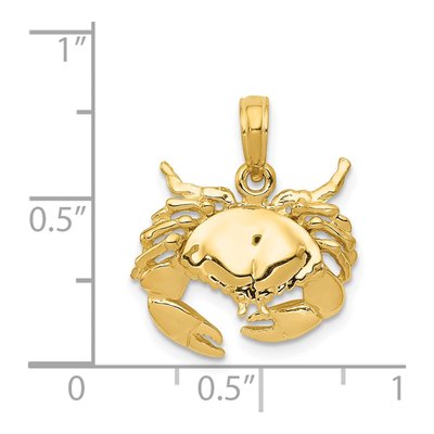 14K Yellow Gold Crab Pendant – view 5