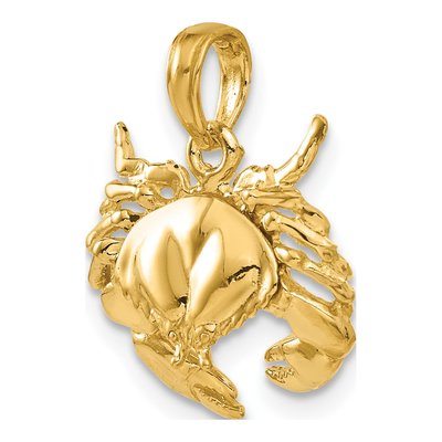 14K Yellow Gold Crab Pendant – view 6